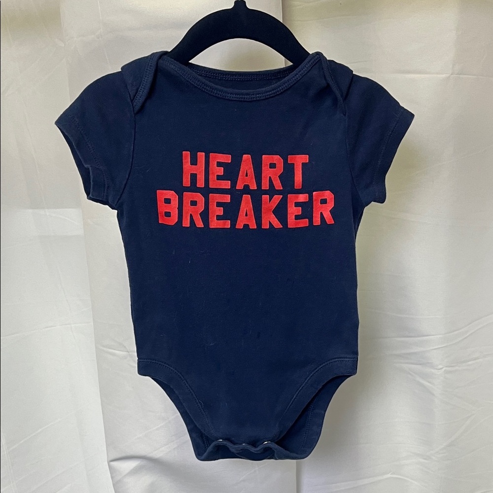 Old Navy baby Dark Blue Heartbreaker Bodysuit size 6-12 months